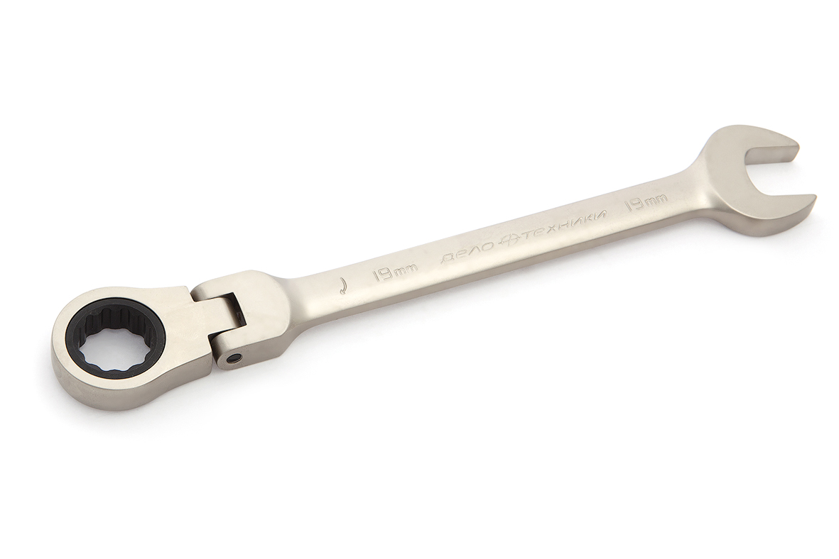 Ключ комбинированный рожково-накидной трещеточный, шарнирный (ДелоТехники: 8*8 мм)